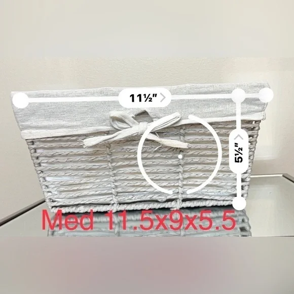 Basket set of 3 with liners for pantry, office, bathroom, organizing needs NWT - Picture 3 of 10